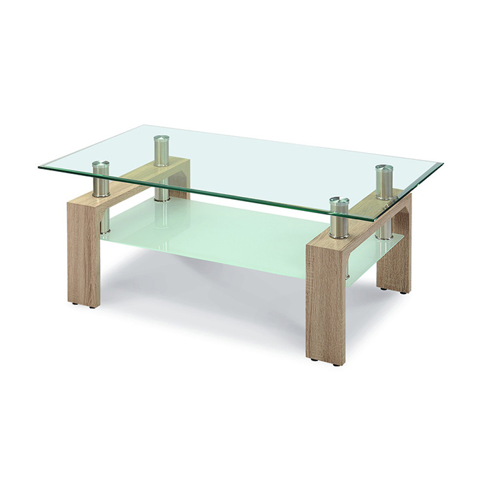 Telford Glass Top Coffee Table In Natural